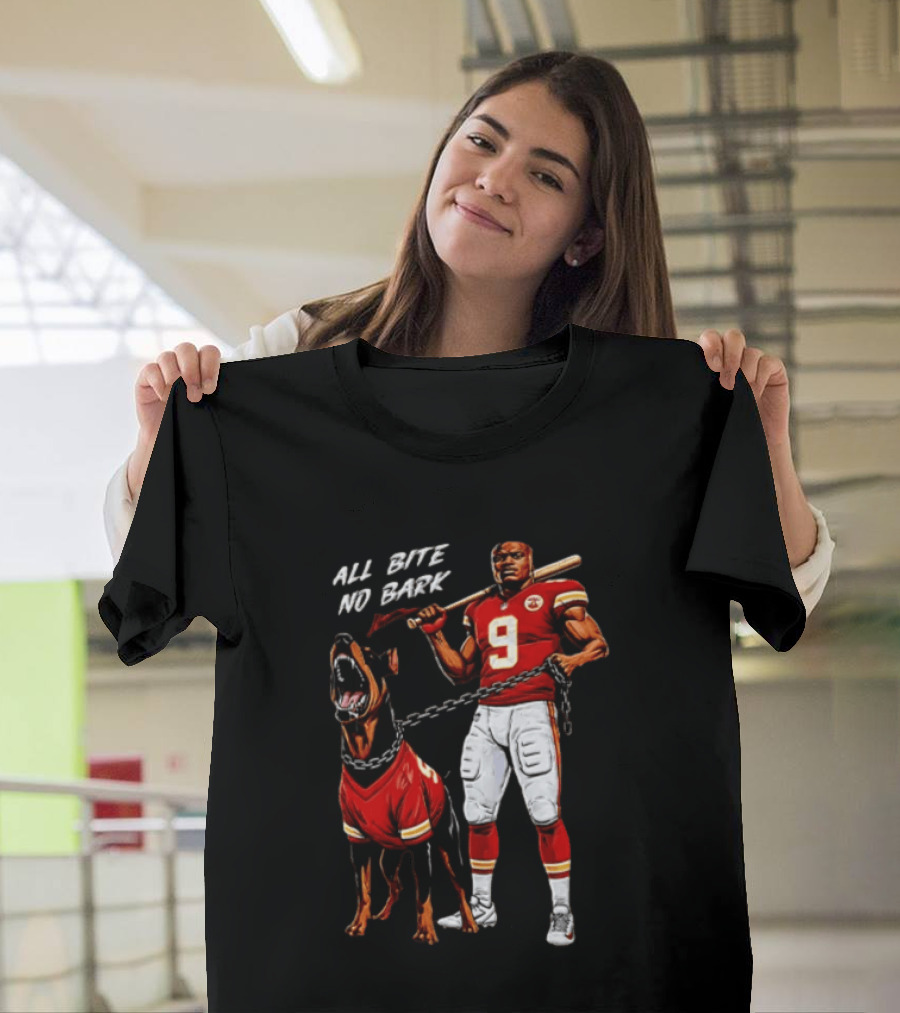Kenneth Walker III All Bite No Bark Number 9 Football Player And Dog T-Shirt