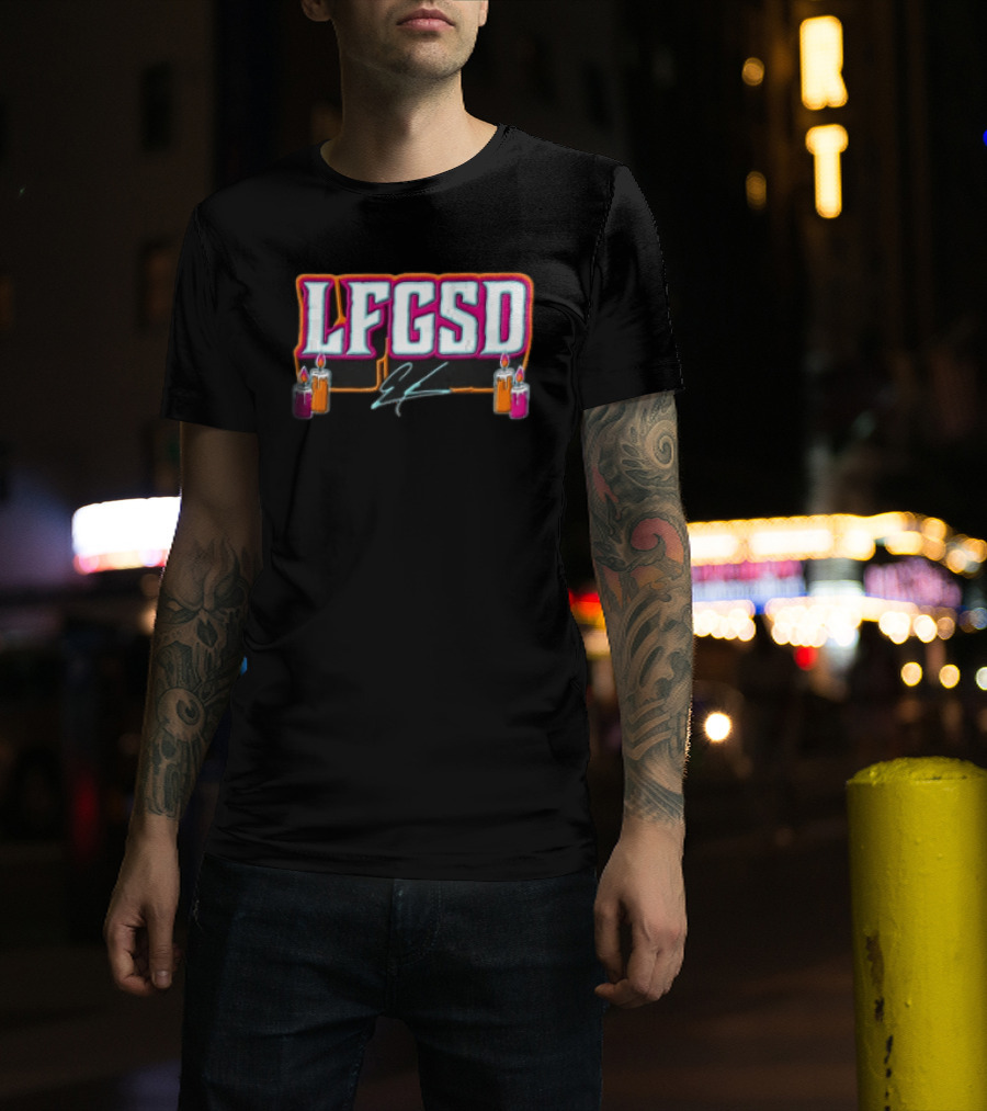 LFGSD Four Lit Candles Graffiti Signature T-Shirt