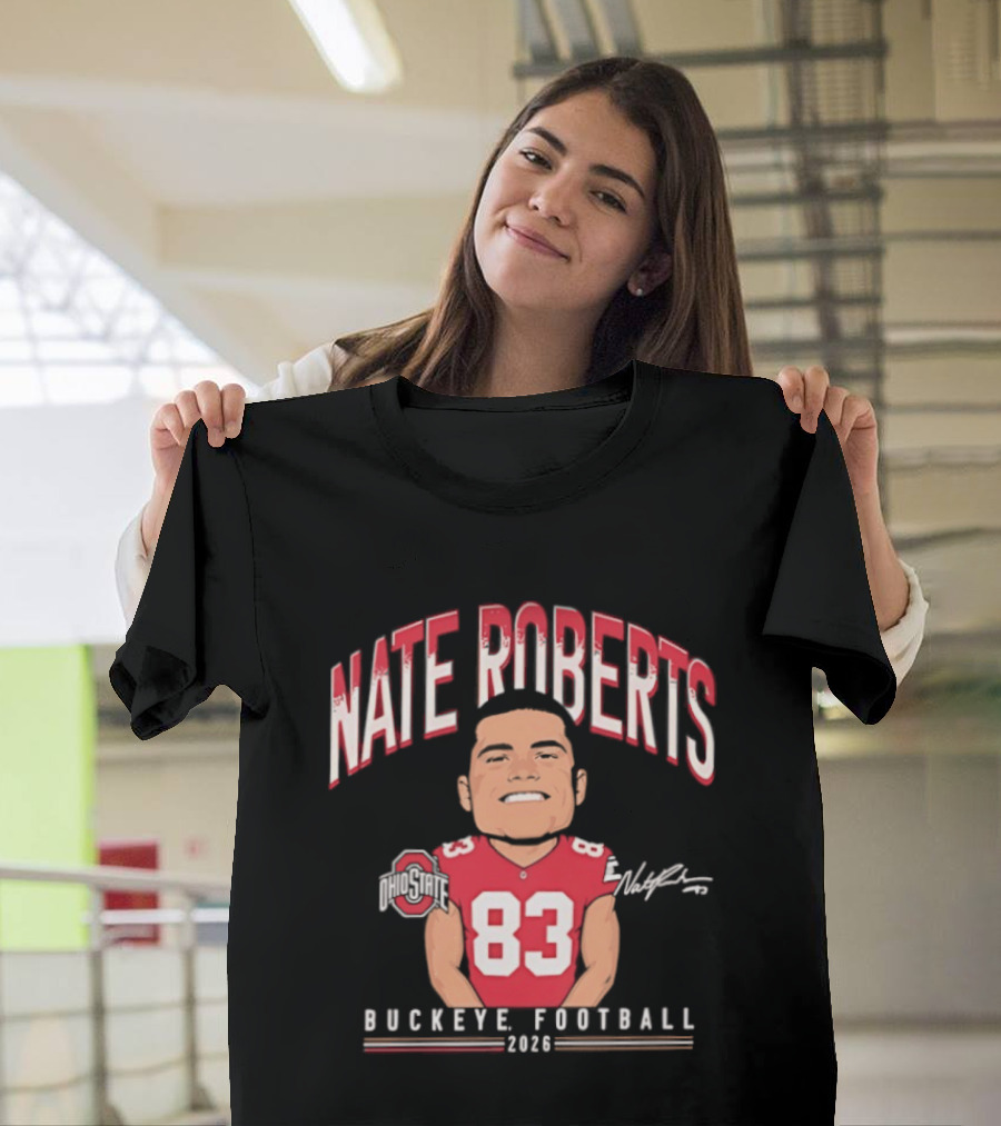 Nate Roberts Ohio State Buckeyes Football 2023 Caricature 83 T-Shirt