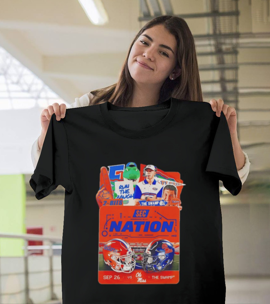 SEC Nation Florida Gators Vs Ole Miss The Swamp September 26 Helmets Football Rivalry T-Shirt