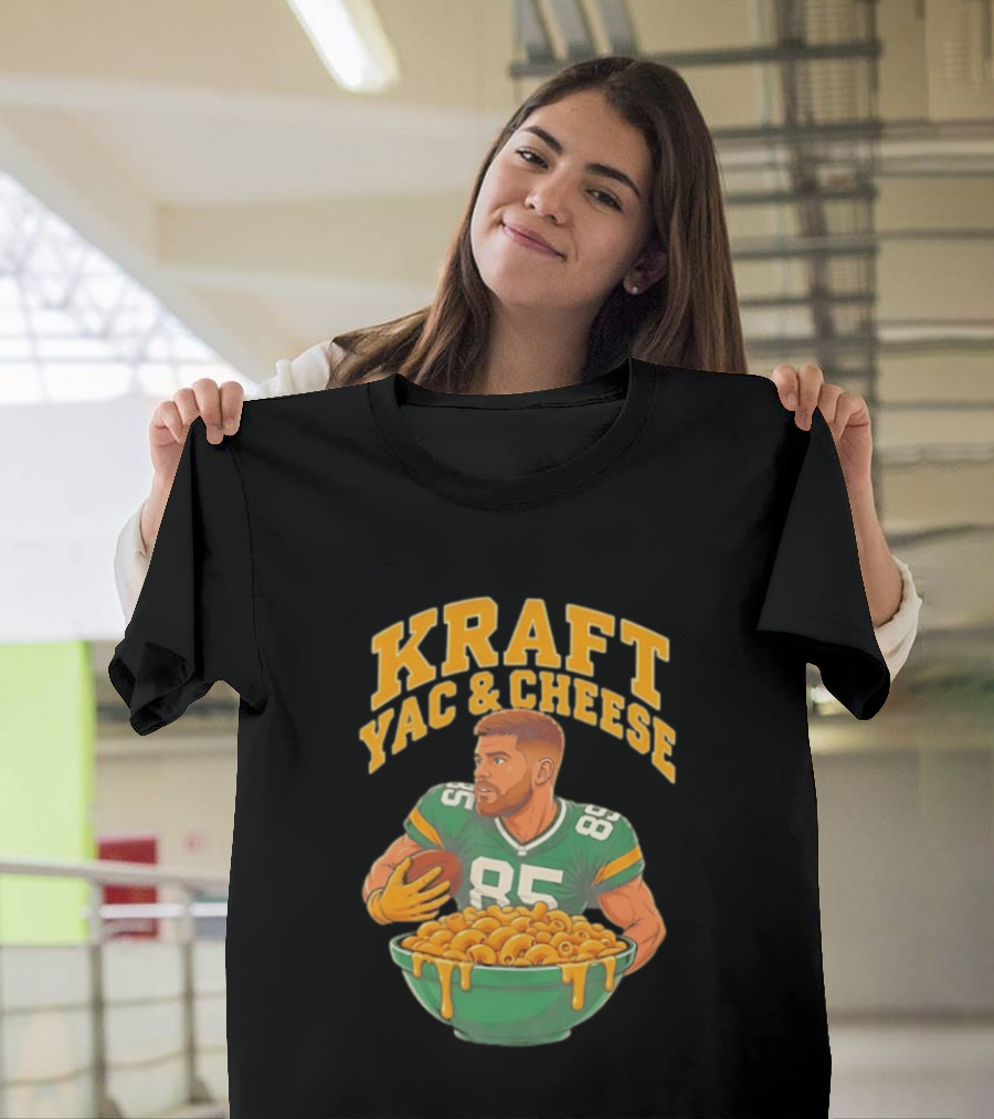Kraft Yac & Cheese Green Bay Packers 85 Football Player With Bowl T-Shirt