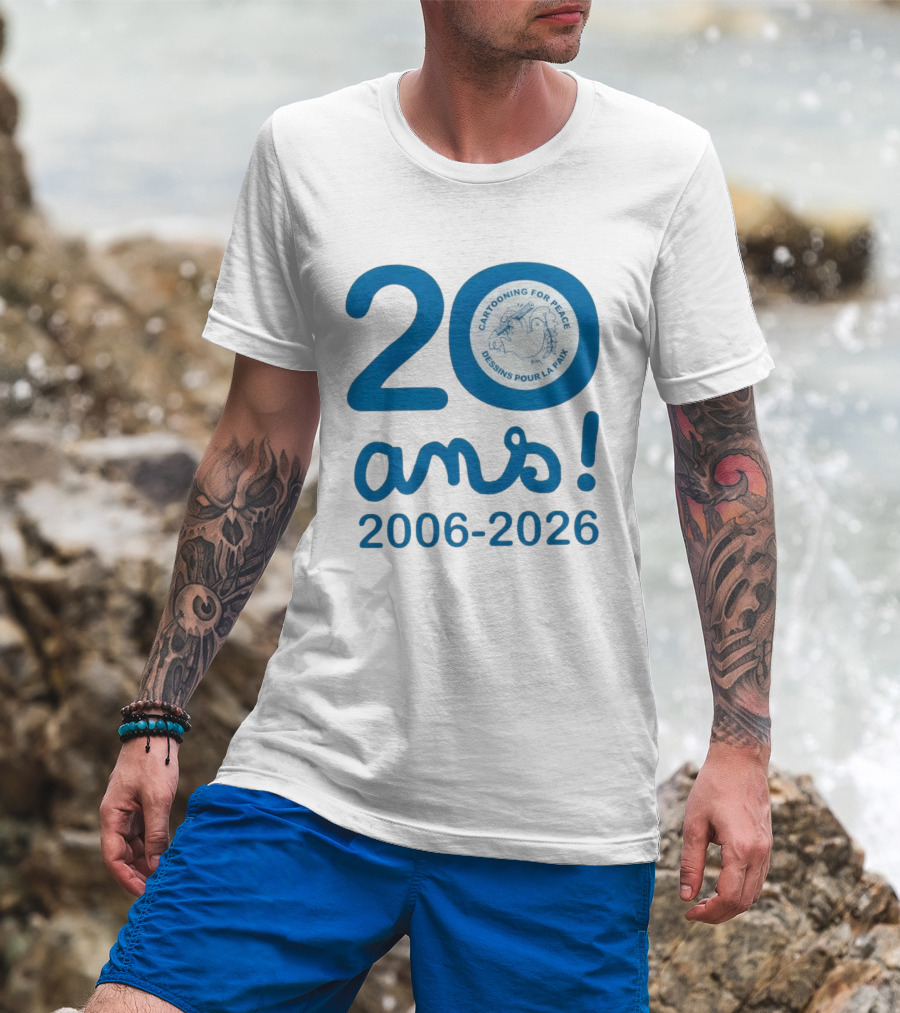 Cartooning For Peace 20 Ans 2006 2026 Dessins Pour La Paix 20th Anniversary T-Shirt