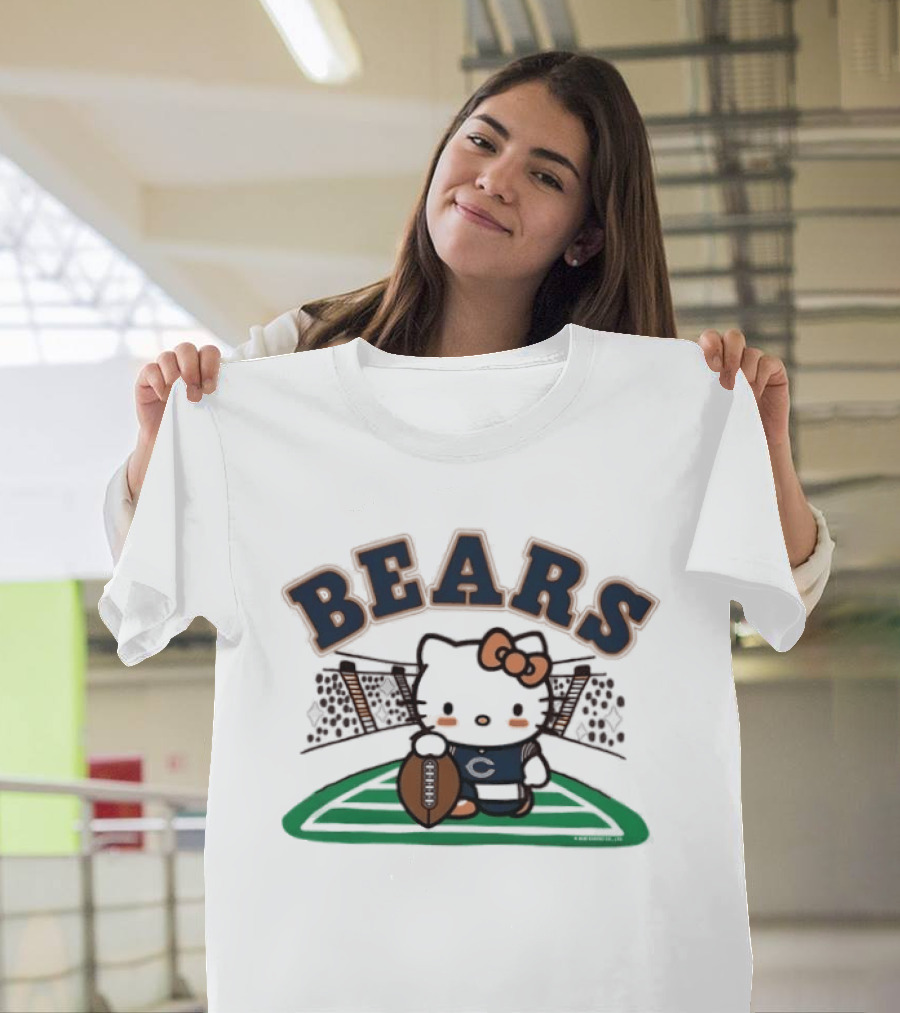 Hello Kitty Bears Football Collaboration Cartoon T-Shirt