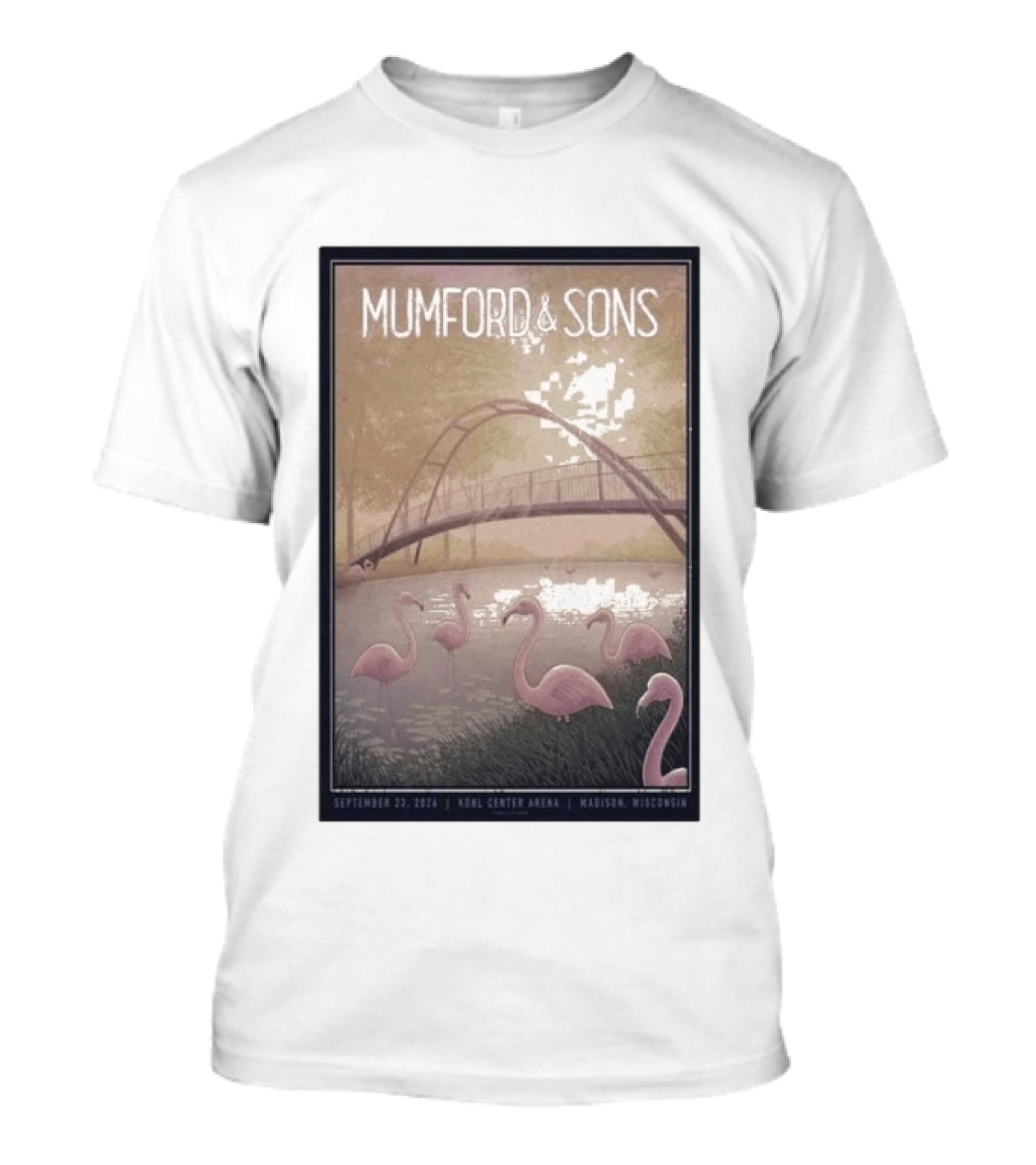 Mumford And Sons Concert Featuring Flamingos At Kohl Center Arena Madison WI September 23 2026 T-Shirt