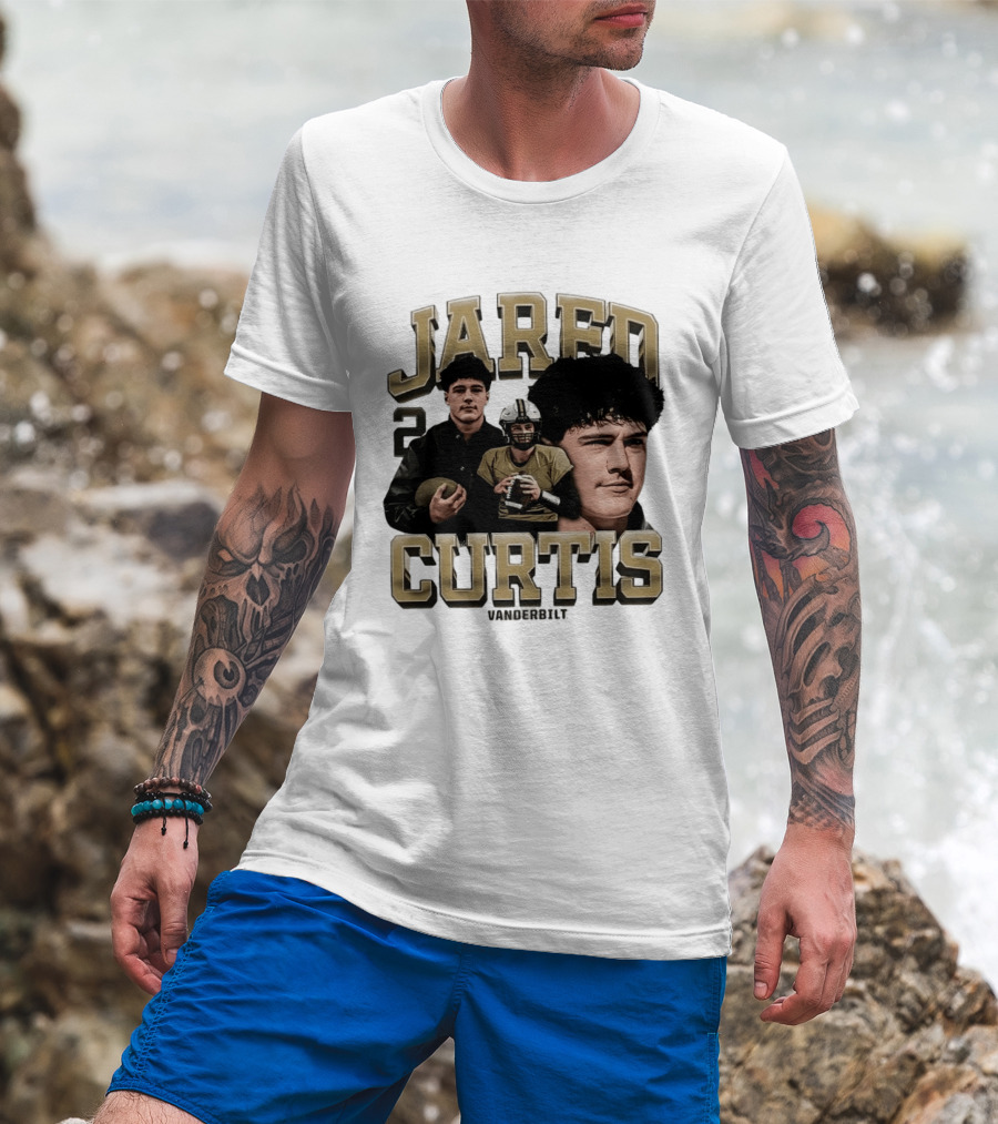 Vanderbilt Jared Curtis Football No 2 Commodores Collage T-Shirt