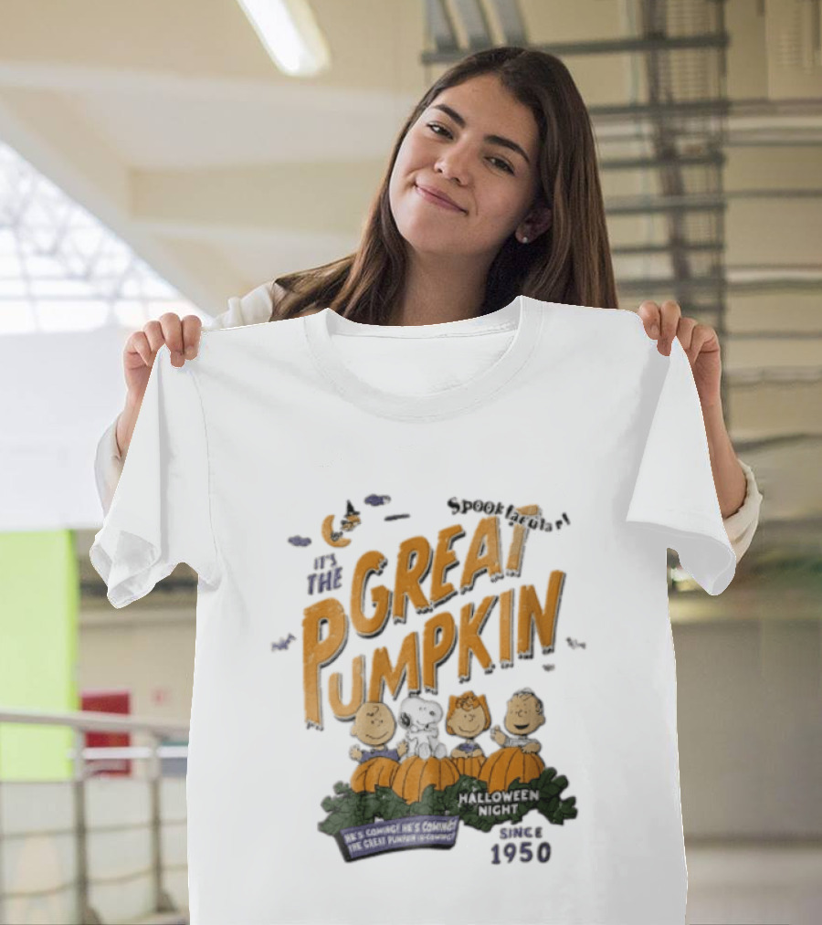Spooktacular It's The Great Pumpkin Halloween Night Since 1950 Peanuts Charlie Brown Snoopy T-Shirt