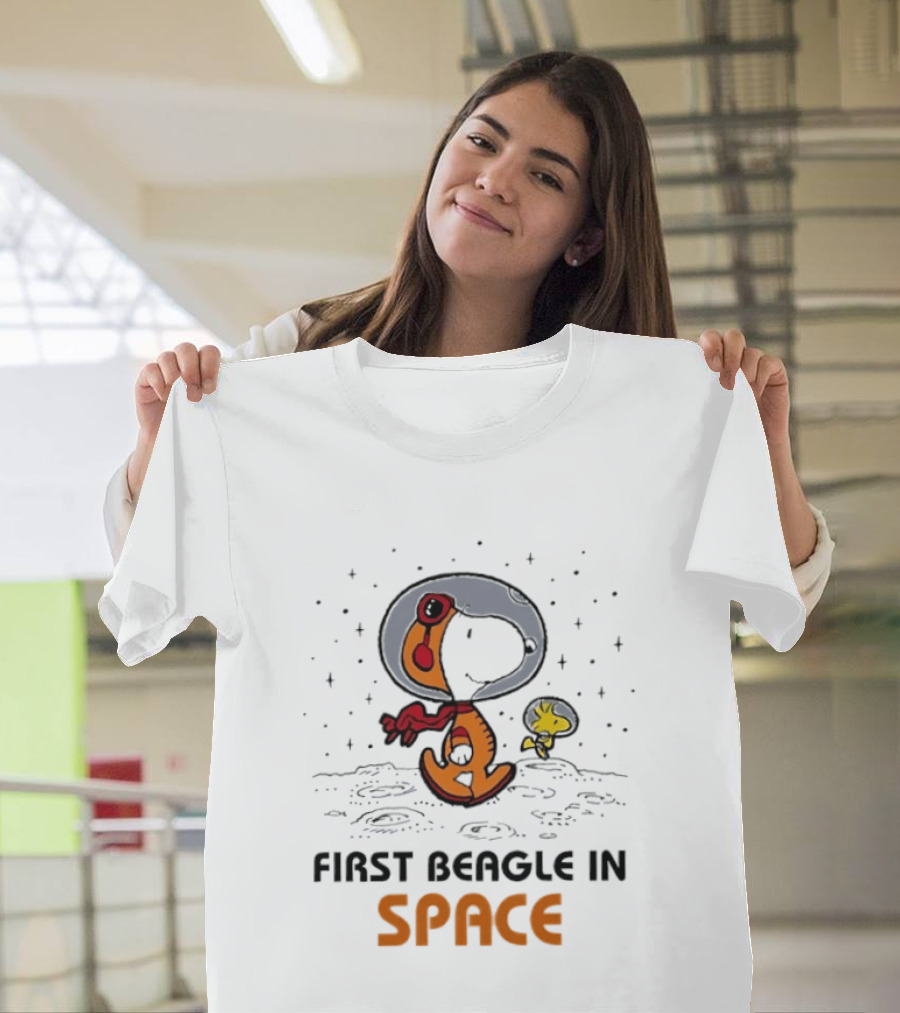 Snoopy And Woodstock First Beagle In Space Lunar Adventure T-Shirt