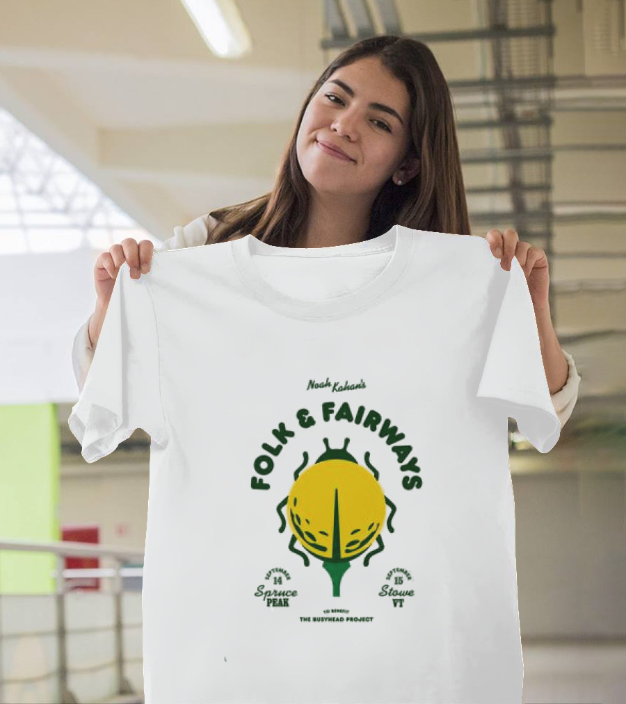 The Busyhead Project Shop 2026 Folk And Fairways Beetle Green Yellow T-Shirt