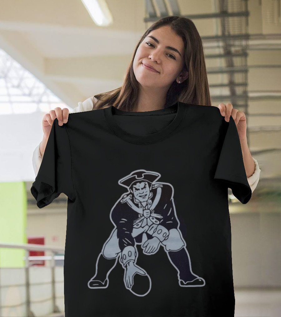 New England Patriots Pat Patriot 1979 Football Blackout T-Shirt