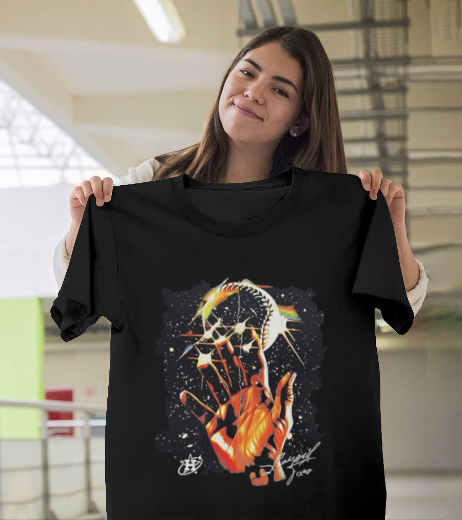 Houston Astros Hand Baseball Stars Signature T-Shirt