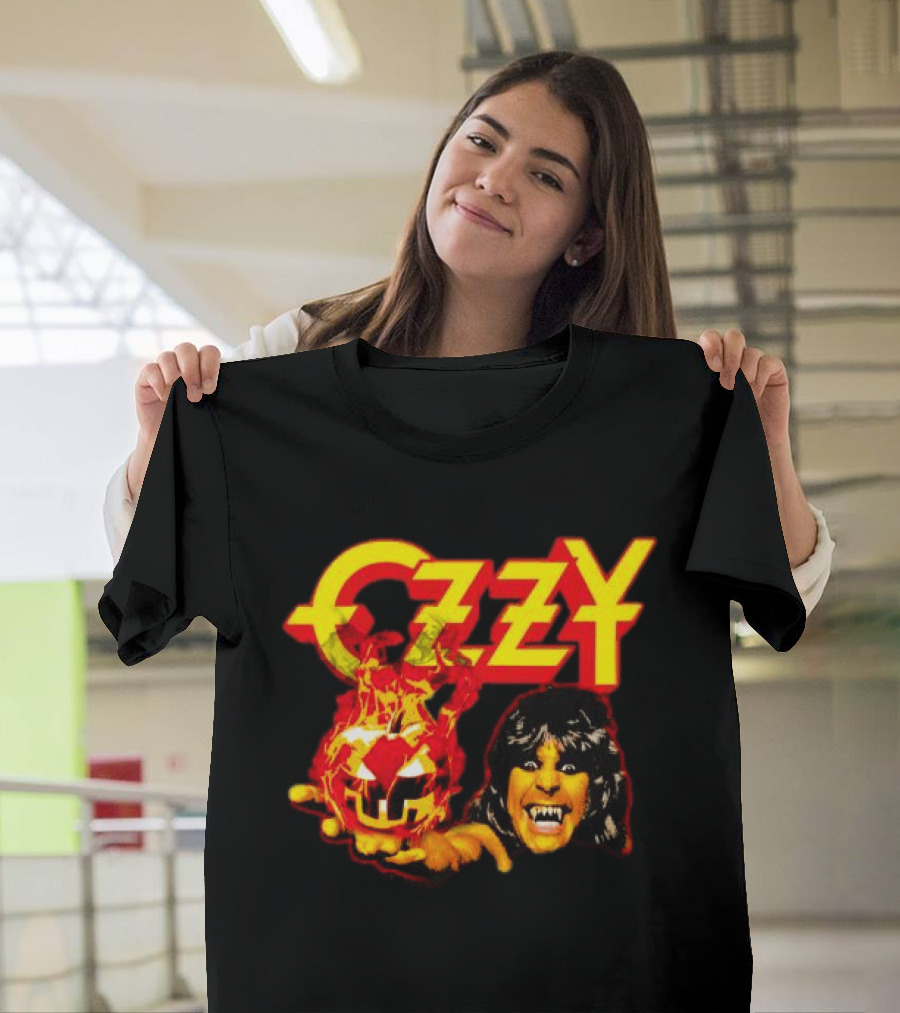 Ozzy Osbourne Halloween Pumpkin Fiery Face T-Shirt