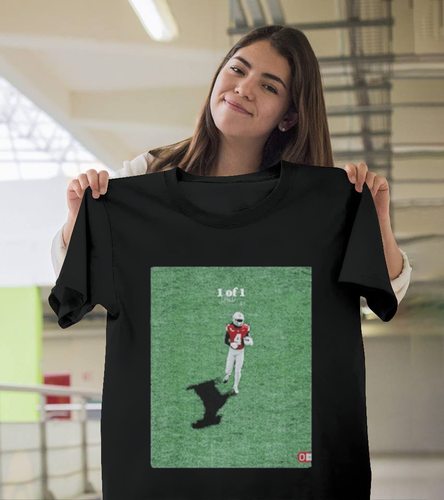 1 Of 1 Jeremiah Smith Ohio State Buckeyes Goat Shadow Football T-Shirt