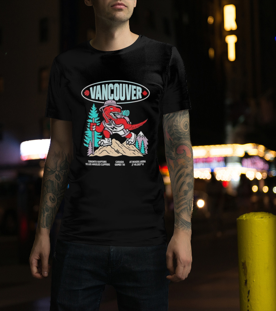 Toronto Raptors Vs Los Angeles Clippers Canada Games 2026 Vancouver Retro Style Basketball Event T-Shirt