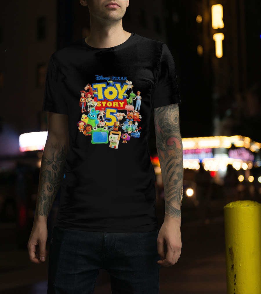 Disney Pixar Toy Story 5 Characters Collection Woody Buzz Rex Bo Peep Mr Potato Head Slinky Jessie Forky T-Shirt