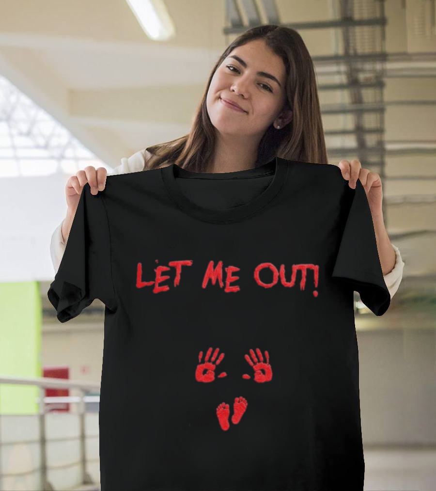 Let Me Out Handprint And Footprint Blood Halloween 2026 T-Shirt