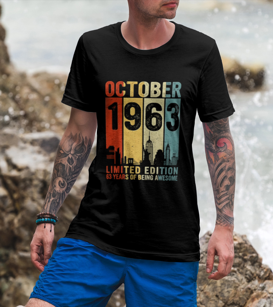 October 1963 Limited Edition 60 Years Of Being Awesome New York City Skyline T-Shirt