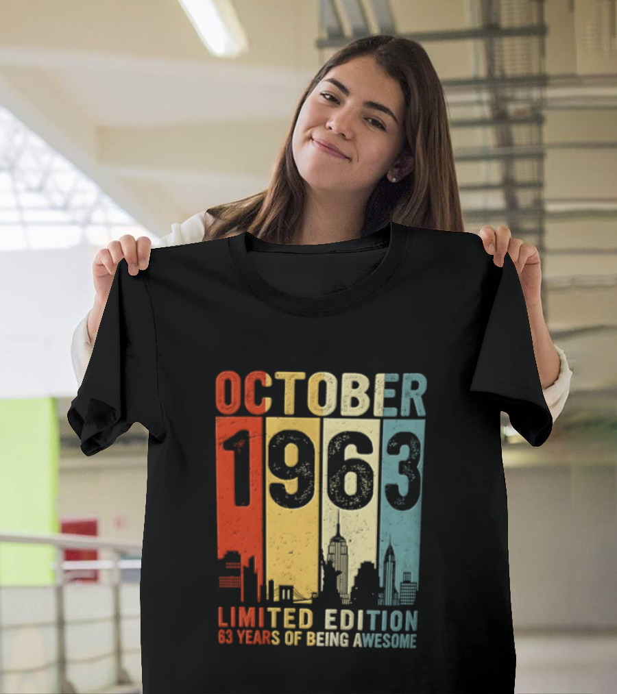 October 1963 Limited Edition 60 Years Of Being Awesome New York City Skyline T-Shirt