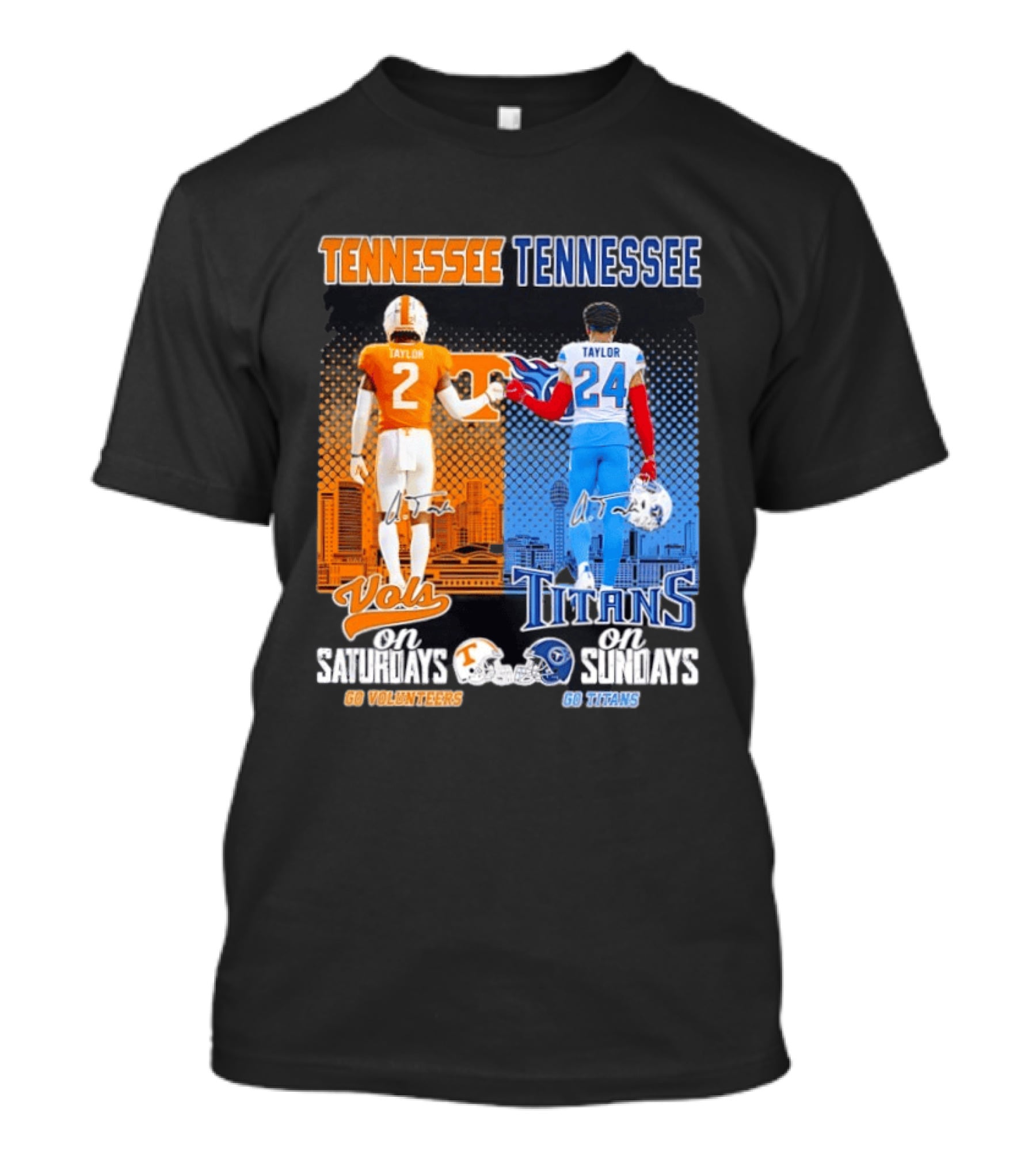 Tennessee Volunteers On Saturdays Go Volunteers Tennessee Titans On Sundays Go Titans T-Shirt