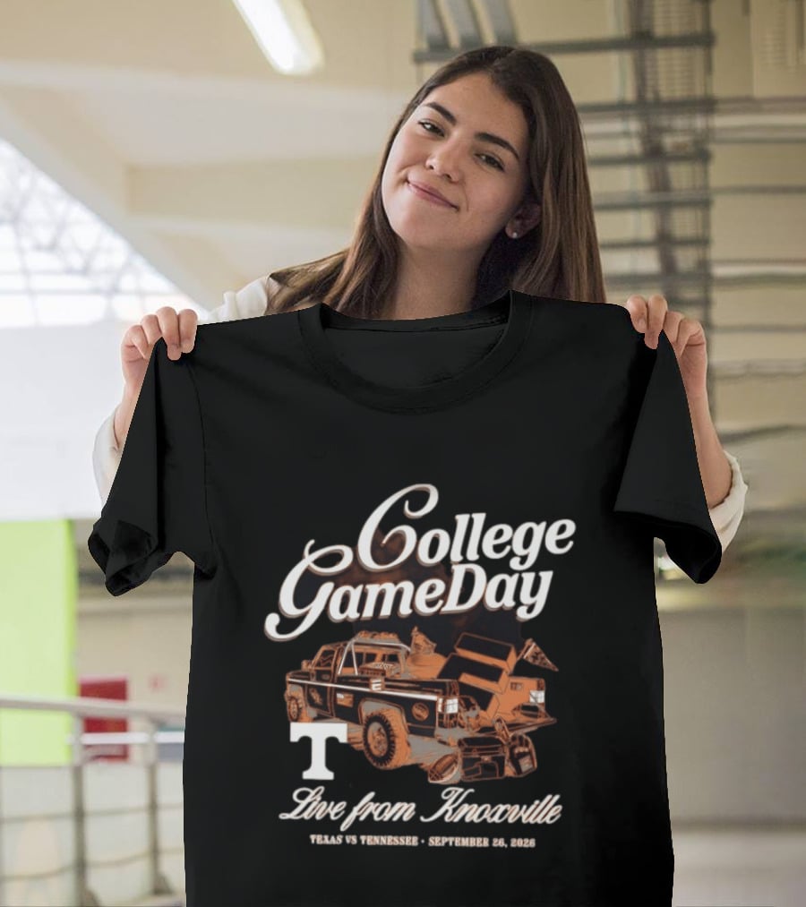 College Gameday Texas Vs Tennessee Live From Knoxville September 23 2023 Vintage Truck T-Shirt