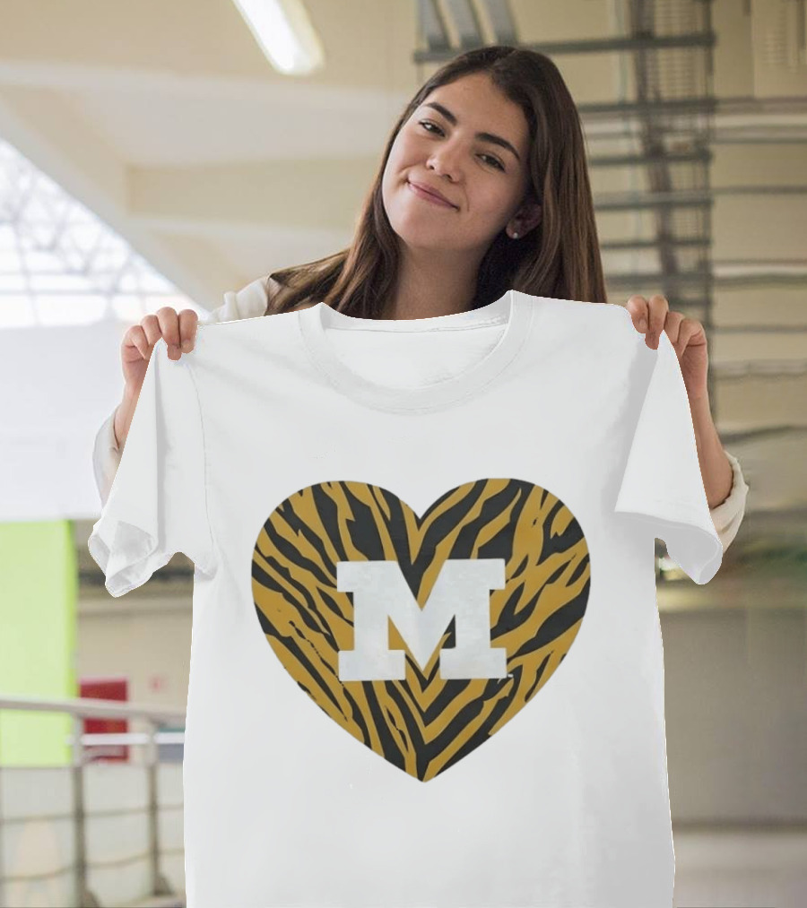 Mizzou Heart M Tiger Stripes Bold Spirit T-Shirt