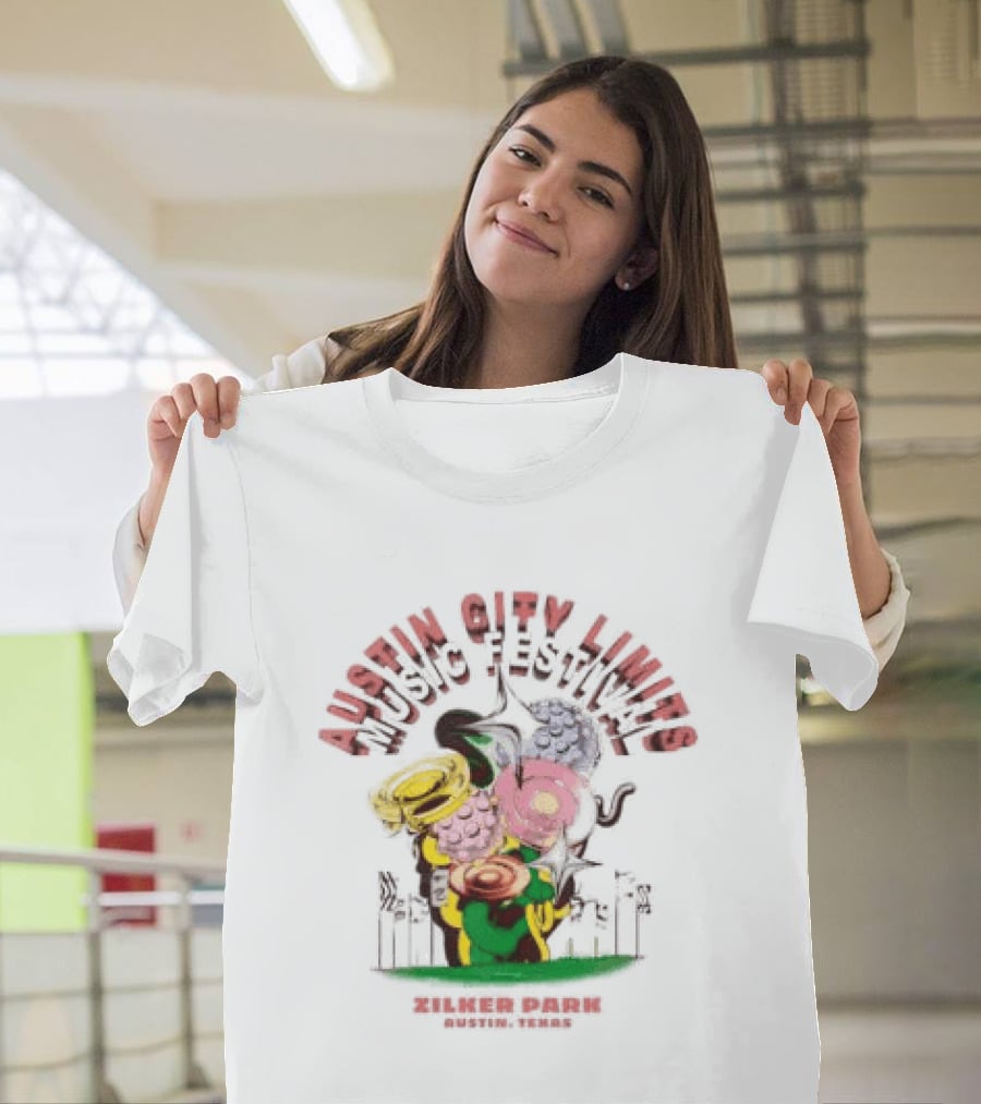 Austin City Limits Music Festival Psychedelic Florals 2023 Lineup T-Shirt