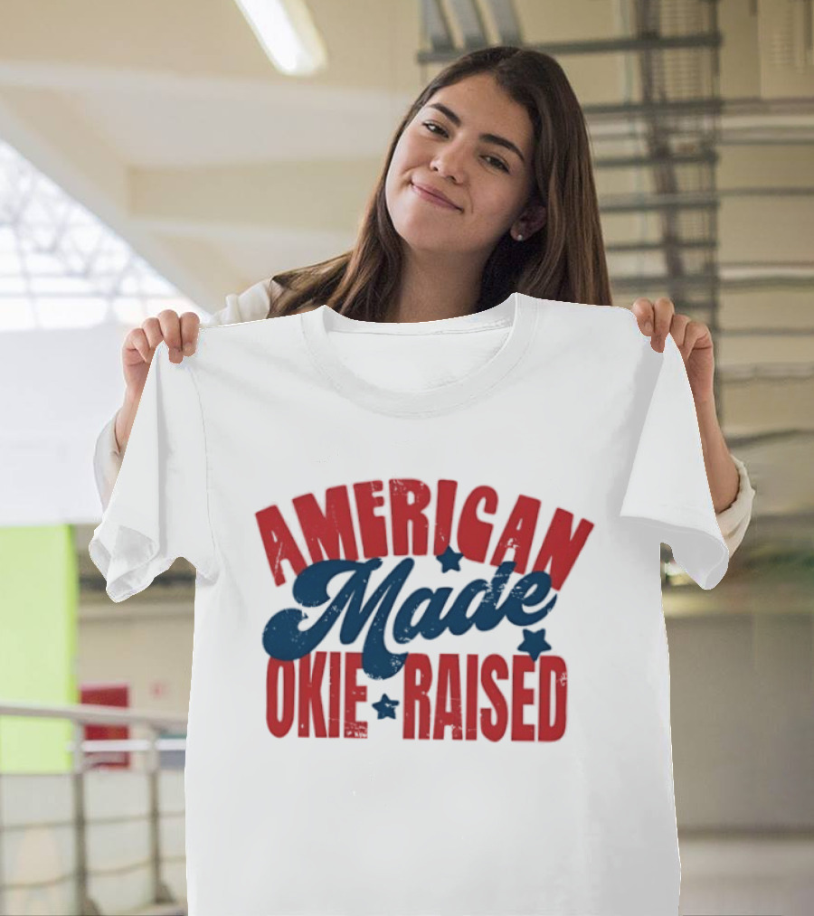 American Made Okie Raised Stars Vintage Appeal T-Shirt