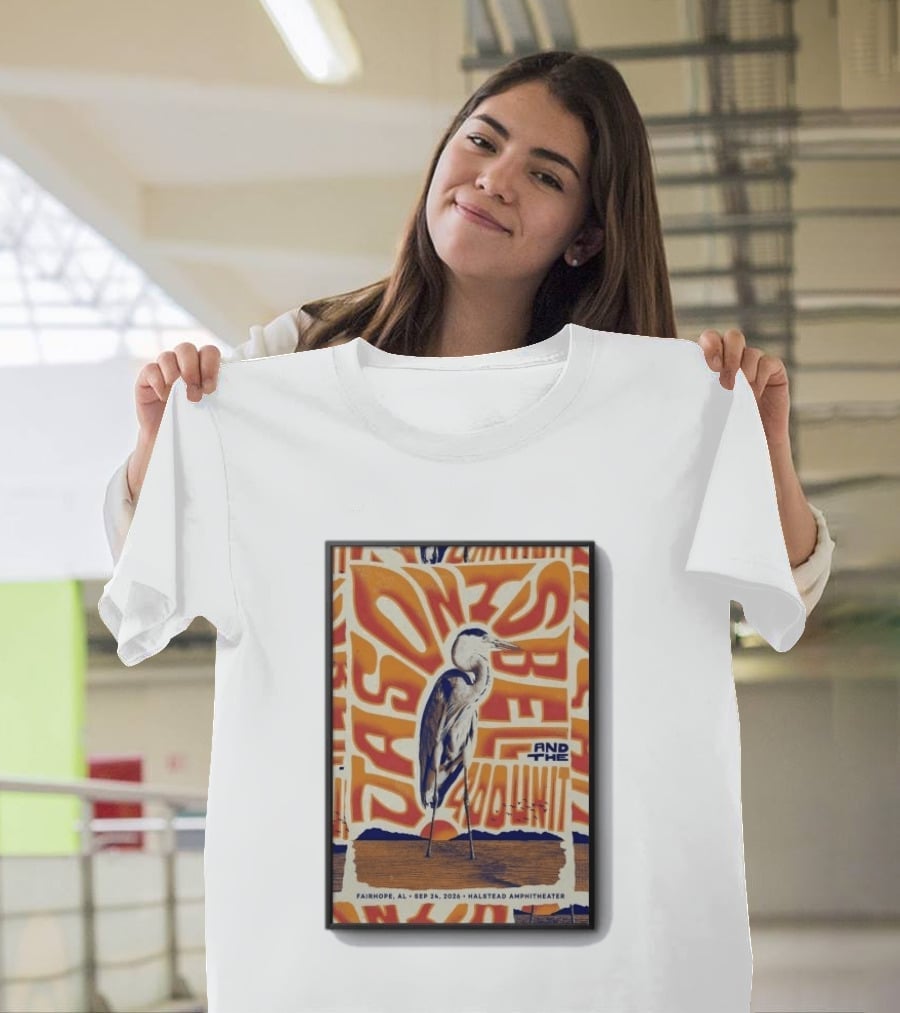 Original Jason Isbell And The 400 Unit September 24 2026 Fairhope AL Halstead Amphitheater Heron T-Shirt