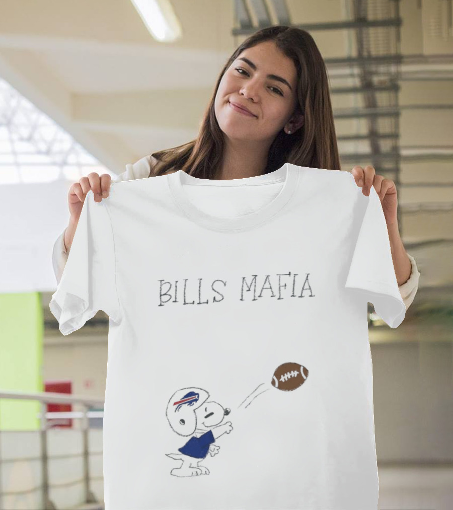 Snoopy Bills Mafia Buffalo Bills Football Fan Apparel Peanuts Sports T-Shirt