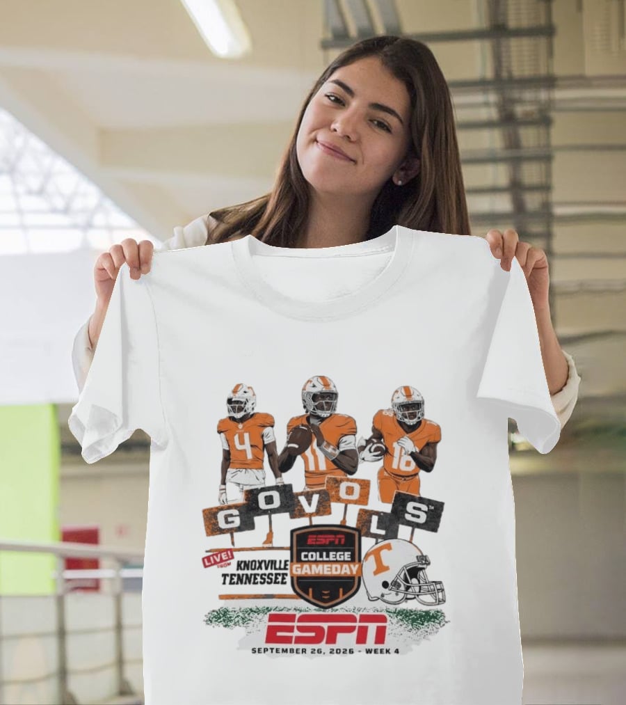 Gameday Knoxville Tennessee Go Vols ESPN College Football September 26 2026 Week 4 T-Shirt