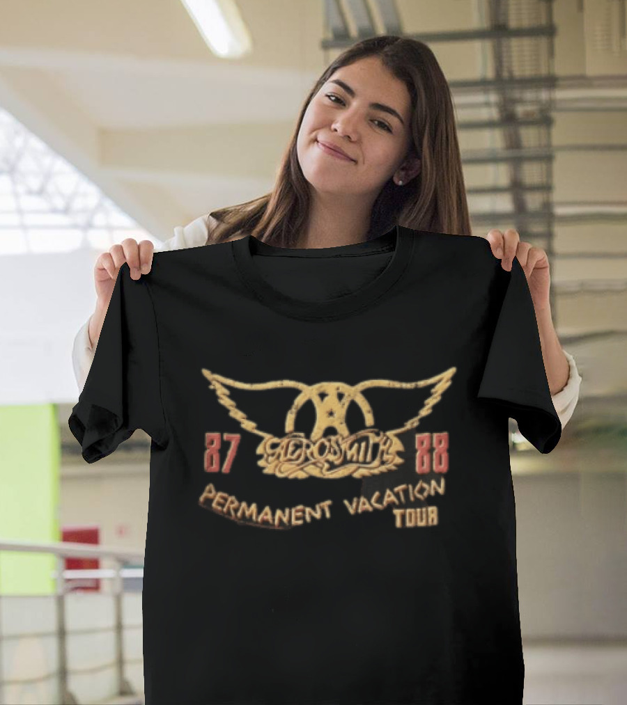 Aerosmith Winged Logo Permanent Vacation Tour 87 88 T-Shirt