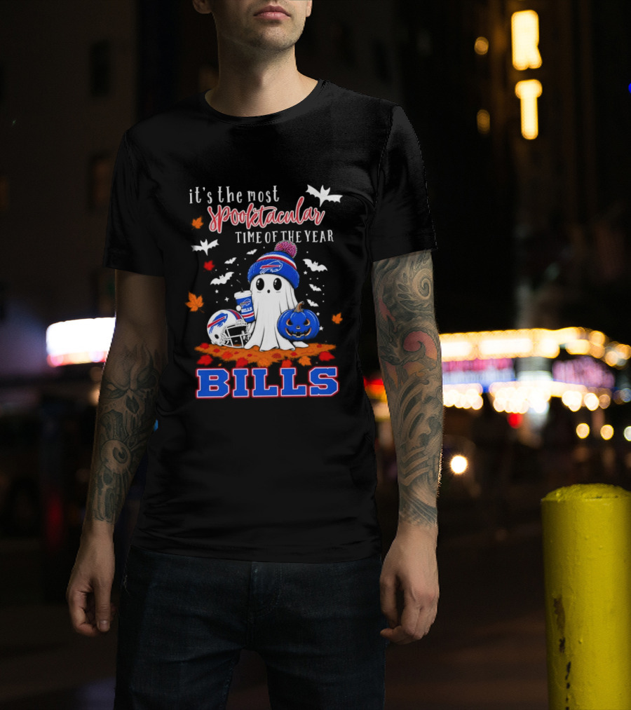 It's The Most Spooktacular Time Of The Year Buffalo Bills Halloween Ghost Pumpkin T-Shirt