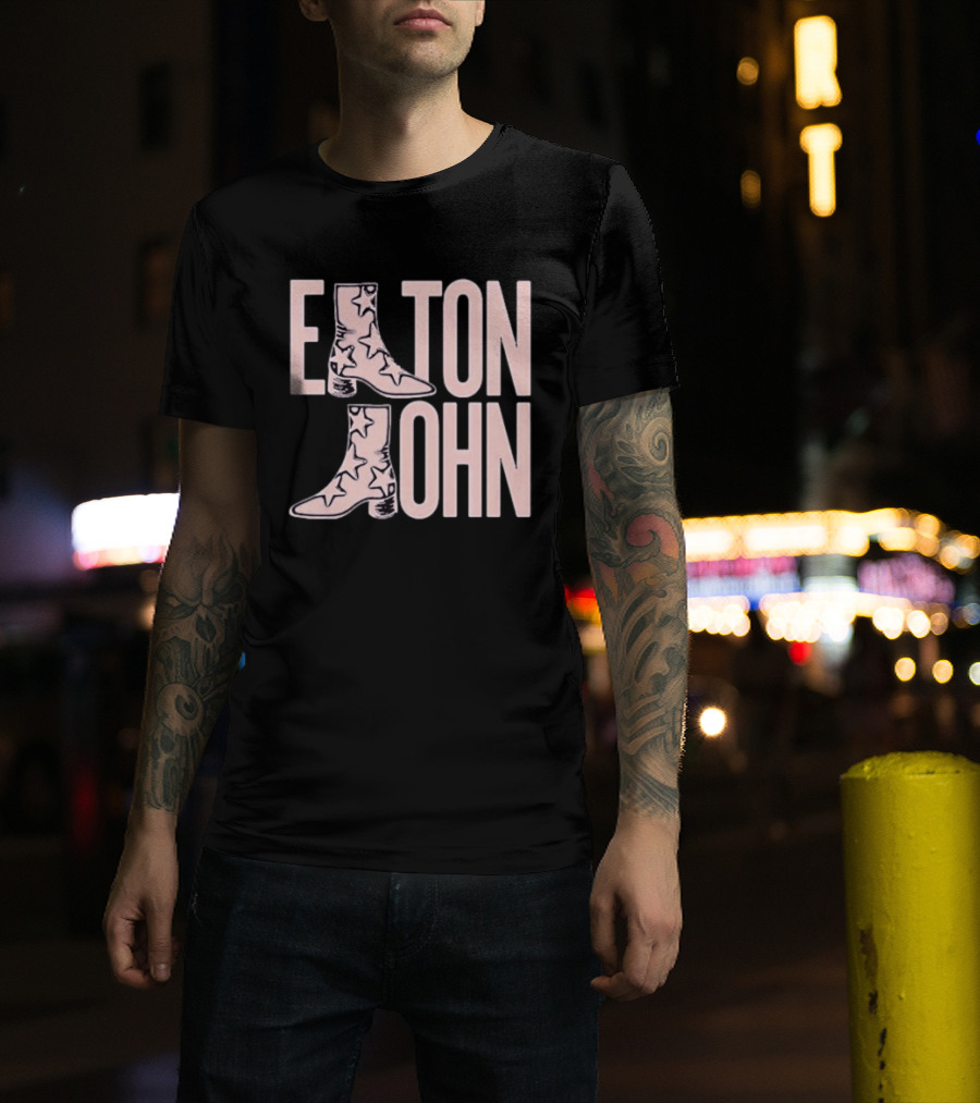 Elton John Star Pattern Boot Troubadour T-Shirt