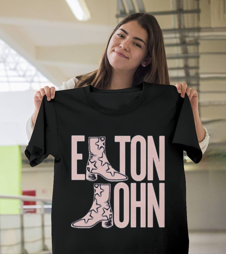 Elton John Star Pattern Boot Troubadour T-Shirt