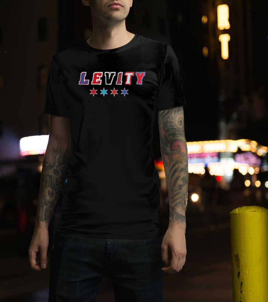 Levity Chicago Stars Red Blue White Mashup T-Shirt
