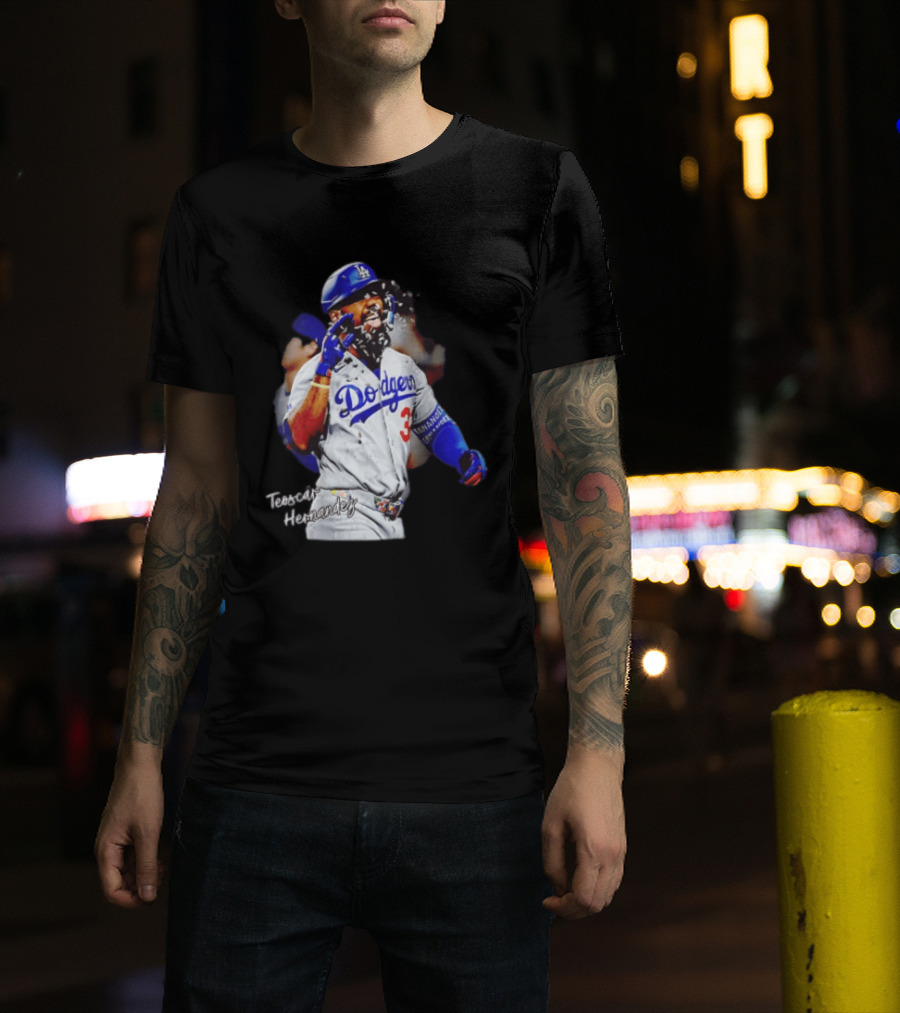 Los Angeles Dodgers Teoscar Hernandez MLB Player Celebration T-Shirt