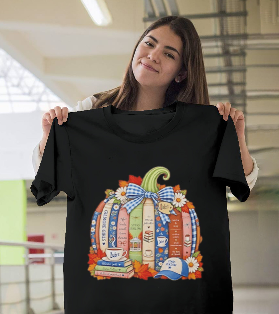 Gilmore Girls Pumpkin Stars Hollow Luke's Coffee Autumn Cozy Bookish Vibes T-Shirt