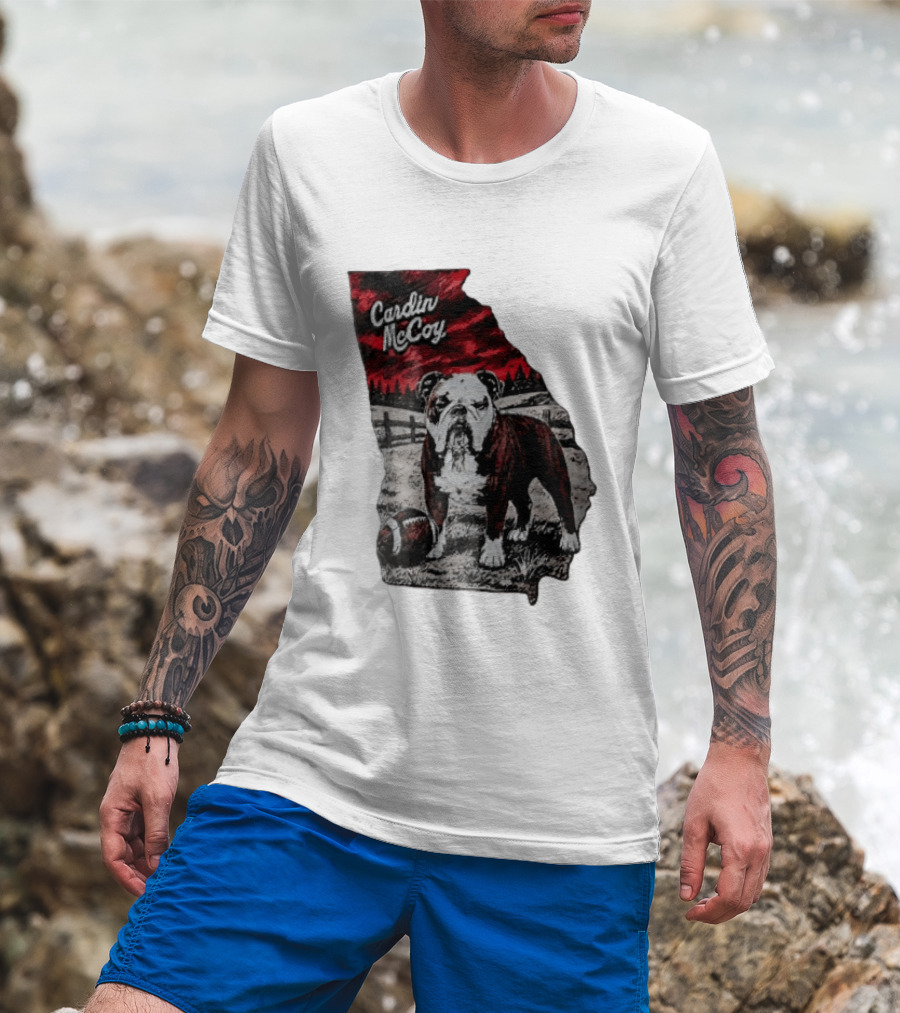 Cardin McCoy Georgia Bulldog Football Landscape T-Shirt