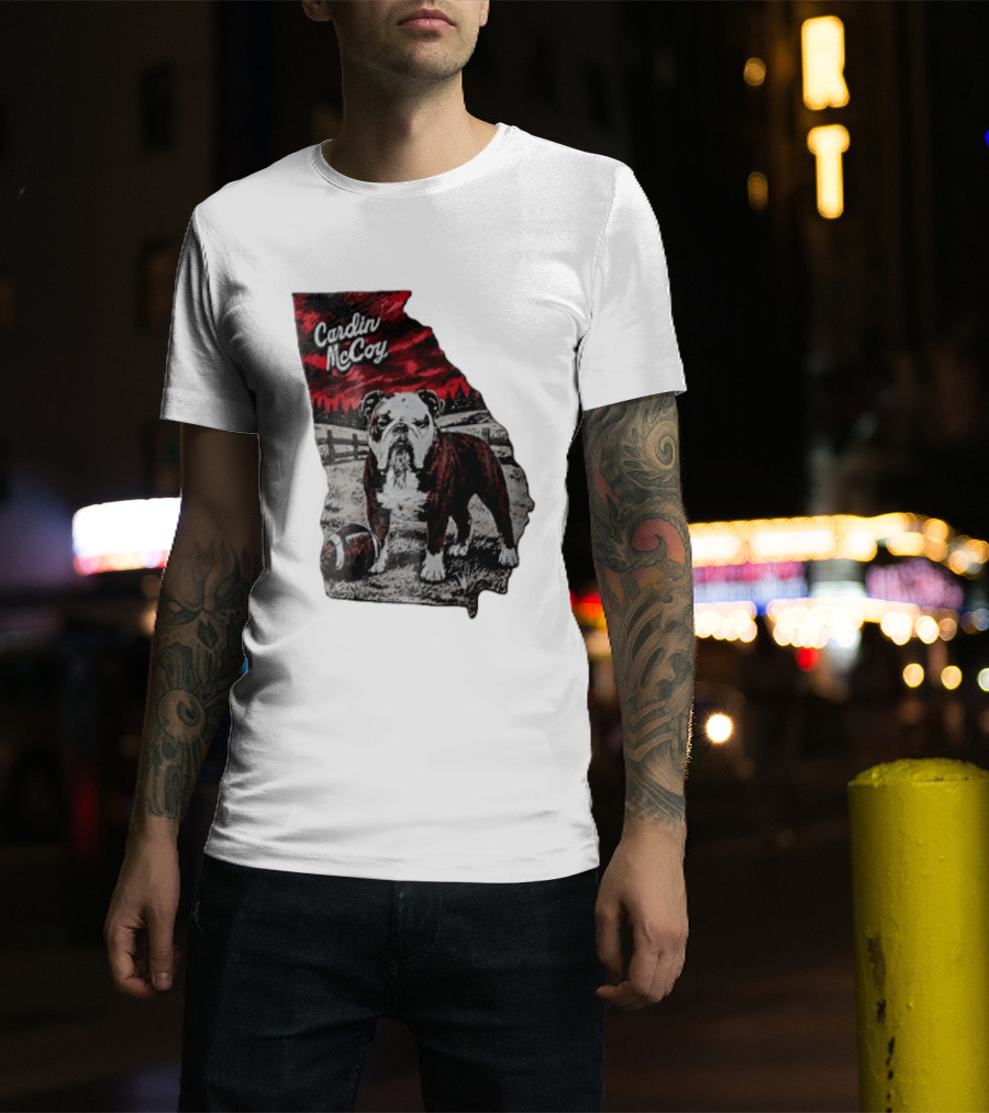 Cardin McCoy Georgia Bulldog Football Landscape T-Shirt