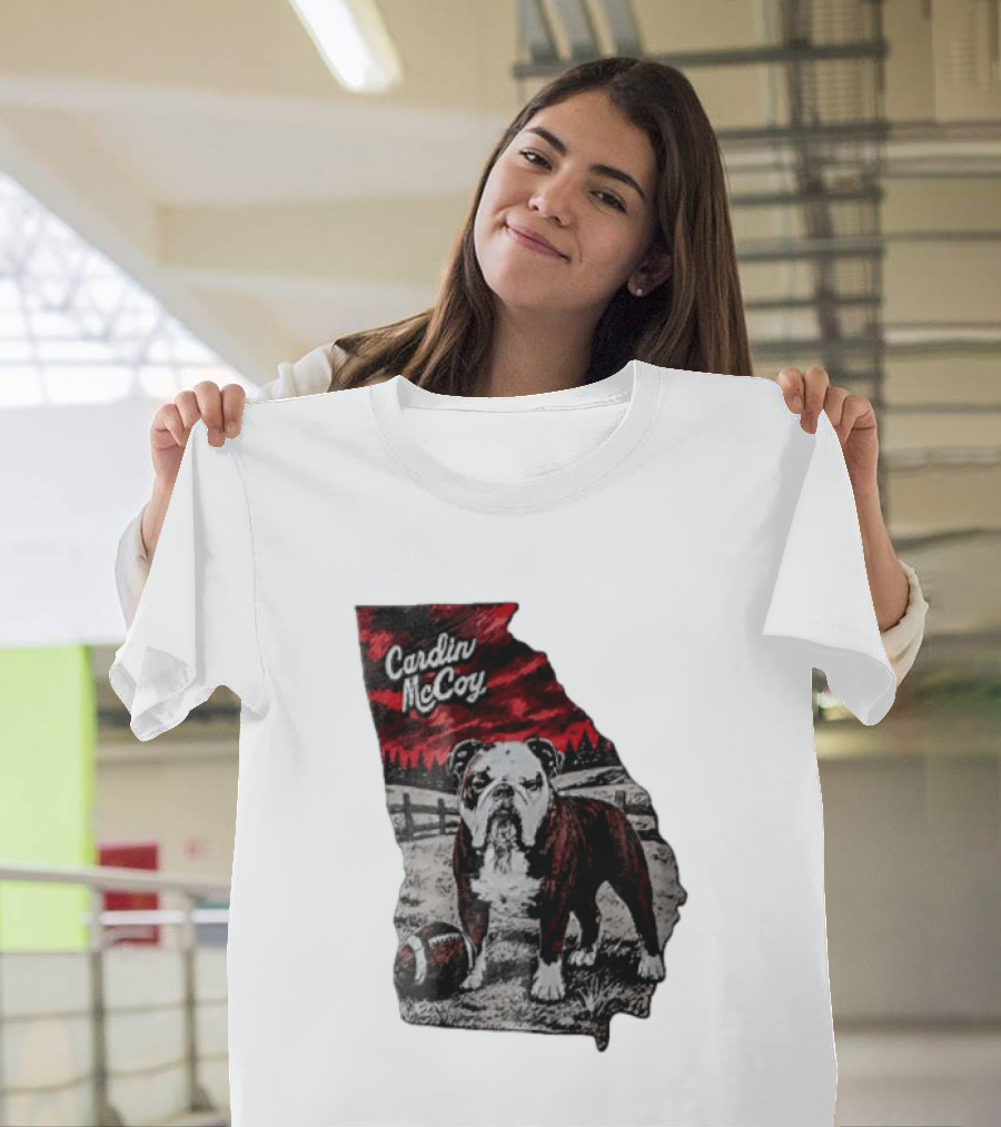 Cardin McCoy Georgia Bulldog Football Landscape T-Shirt