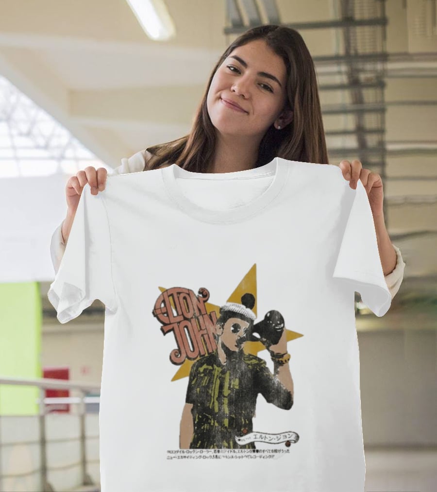Elton John Saturday Nights Alright For Fighting Retro Style Japanese T-Shirt