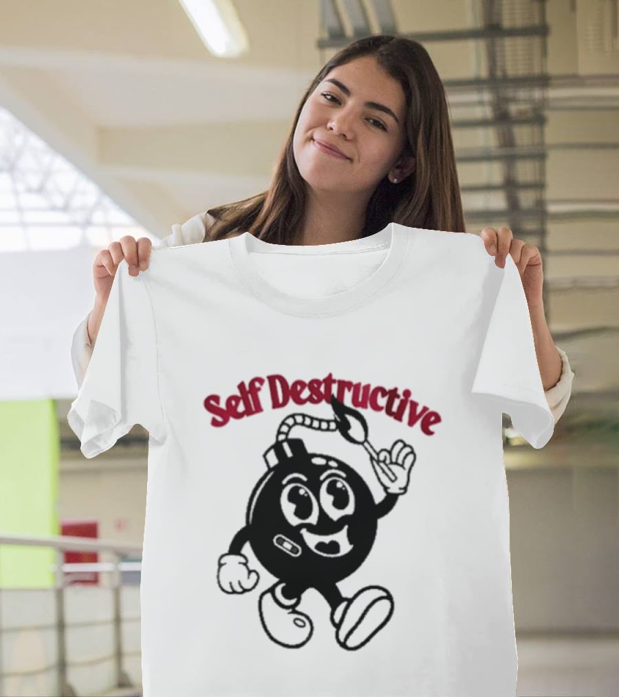 Self Destructive Cartoon Bomb Character With Happy Face T-Shirt