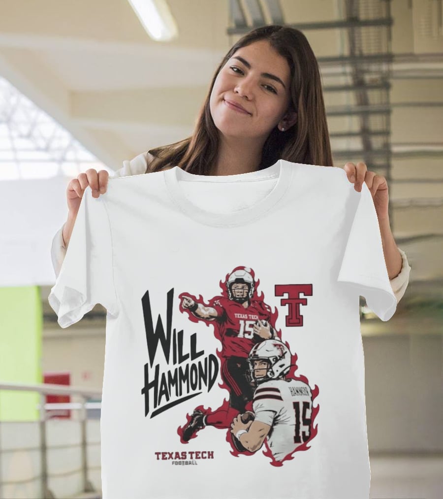 Texas Tech Red Raiders No 15 Will Hammond Football Player Collage T-Shirt