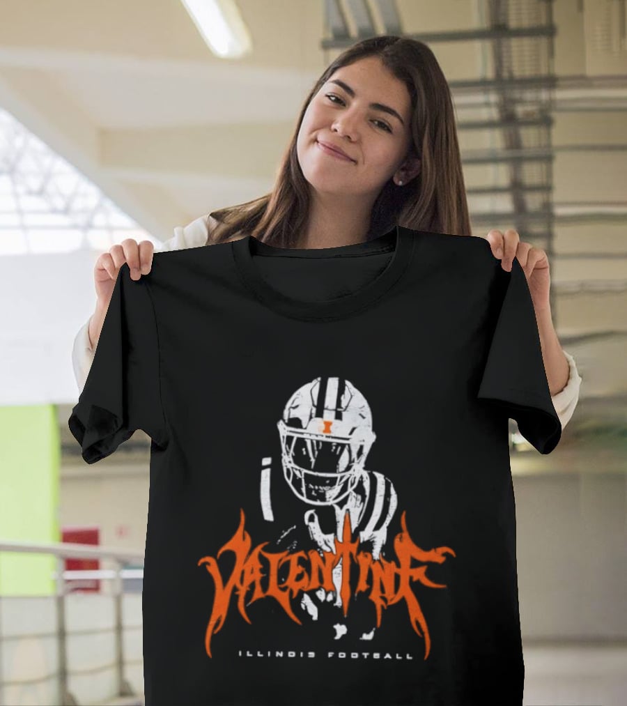 Valentine Illinois Football Ca'Lill Fighting Illini T-Shirt