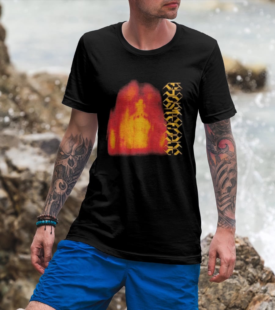 Ghostemane Face Hexagon Symbols And Red Yellow Abstract Blaze T-Shirt