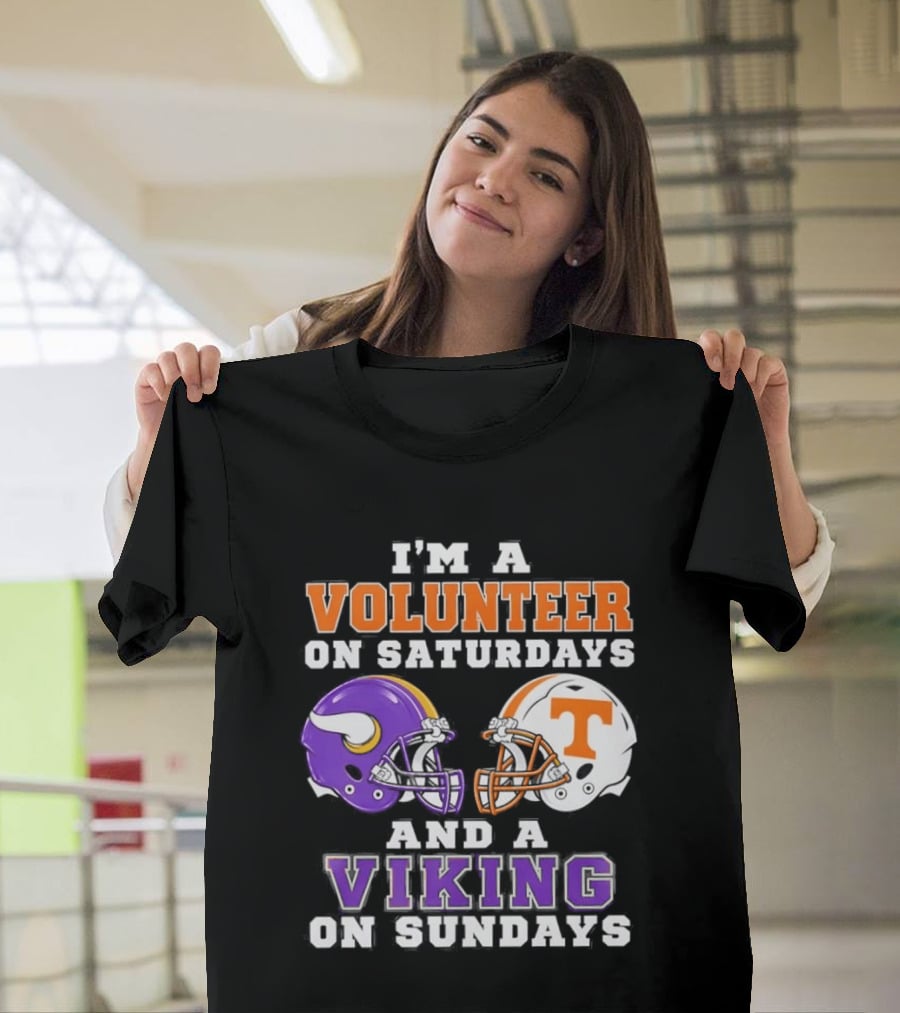 I'm A Volunteer On Saturdays And A Viking On Sundays Football Helmets T-Shirt