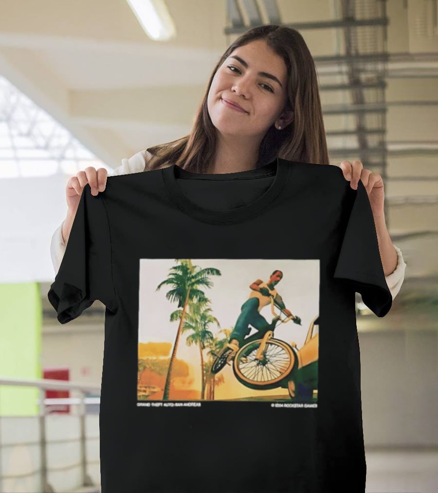 Grand Theft Auto San Andreas Rockstar Games Bicycle Scene T-Shirt