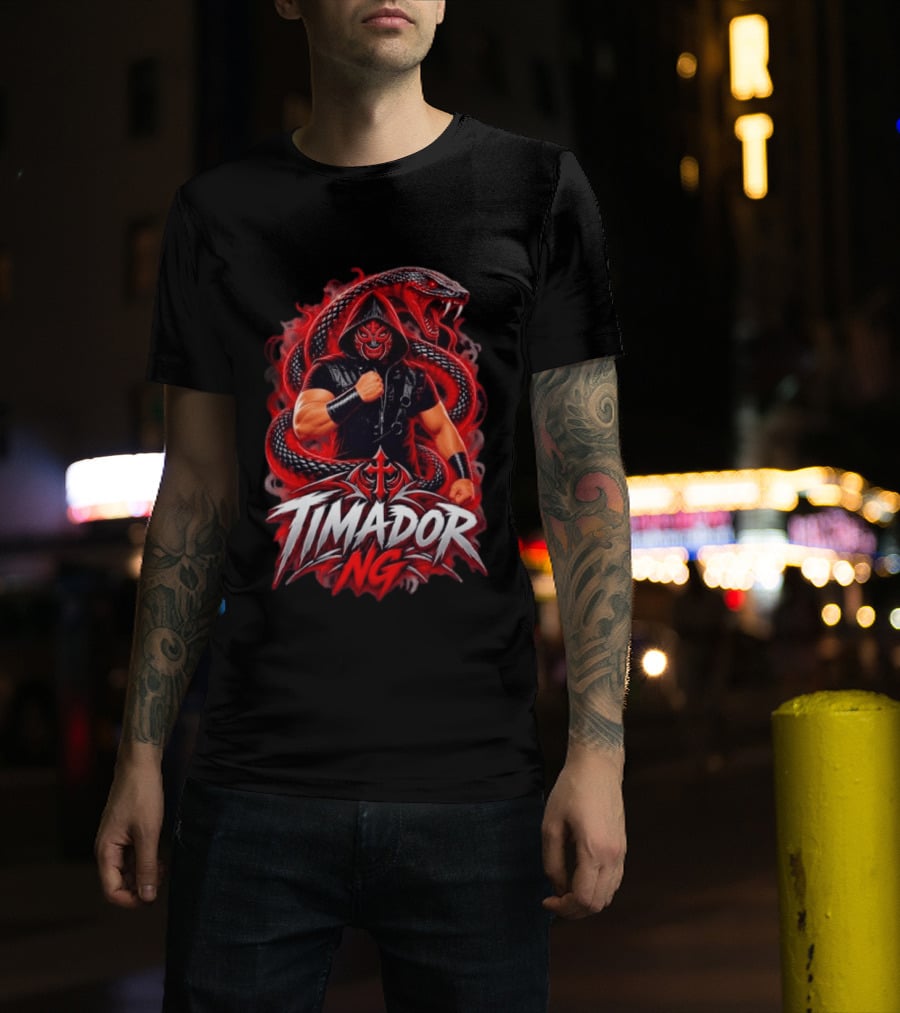 Timador NG Masked Wrestler Red Snake Fist Combat T-Shirt