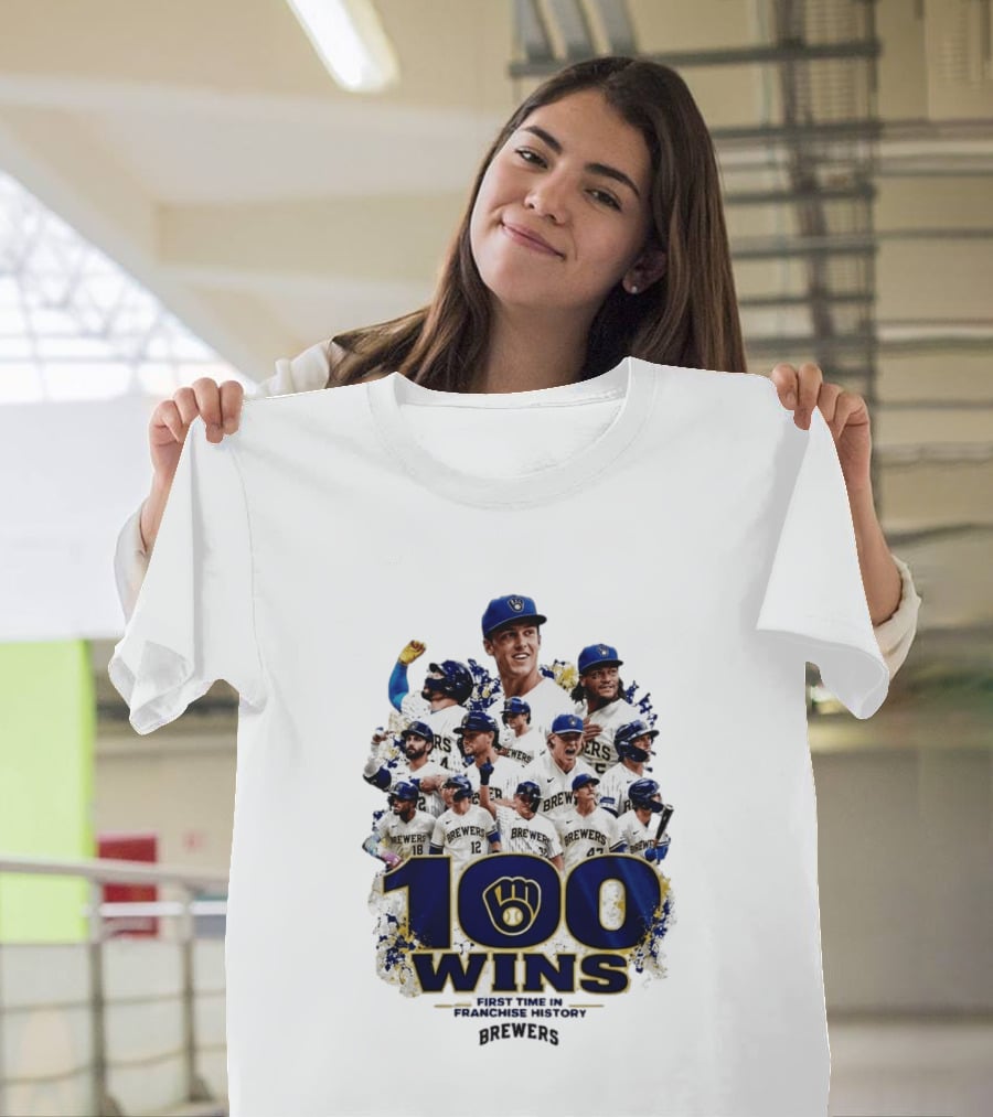 Brewers 100 Wins First Time In Franchise History Celebration T-Shirt