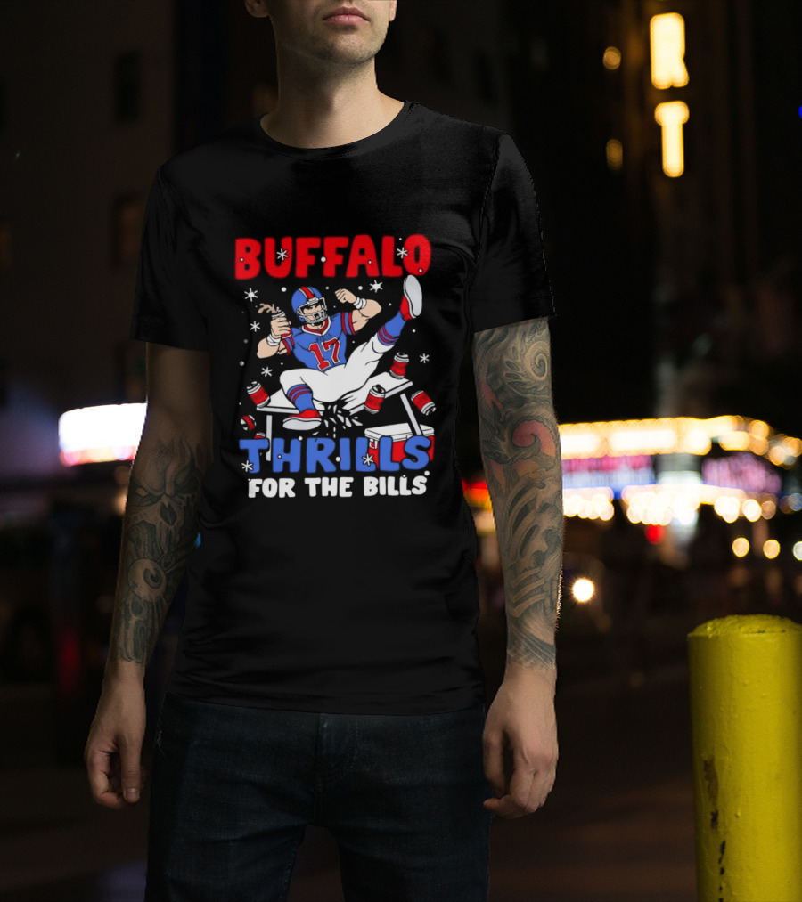 Buffalo Bills 17 Thrills Josh Allen Table Celebration T-Shirt