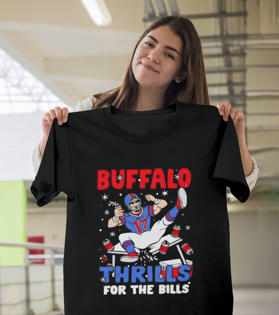 Buffalo Bills 17 Thrills Josh Allen Table Celebration T-Shirt